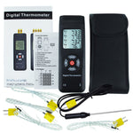 The-27 Digital Thermometer 4 Channel K-Type Thermocouples With Metal & Bead Probe Backlight