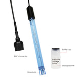 E-313 Accurate & Fast Combination pH Electrode w/ Long BNC Connector Cable & Calibration Powder, 0~14 pH Measurement Range for Sea Water and Acid Rain