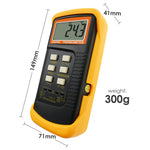 THE-315_2P Digital Thermocouple Temperature K Type Thermometer with 4 Probe (Wired & Stainless Steel) Dual Channel High Temperature Kelvin Scale