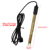 E-314 Replacement pH Electrode with Calibration Powder, 0-14 pH Highly Accurate Probe with BNC Connector & 200cm Cable for Continuous Liquid Measurement