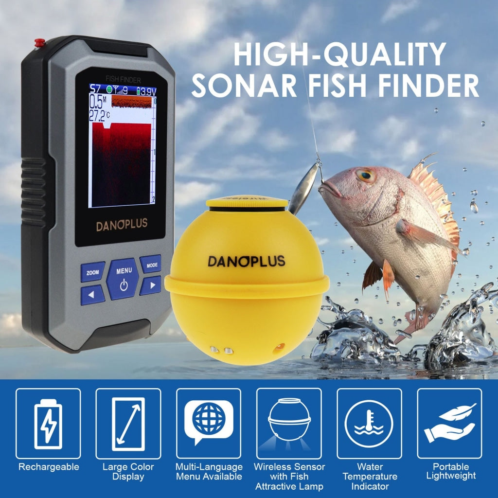 FFW-335 Fish Finder Wireless Sonar Sensor 125kHz Frequency 45