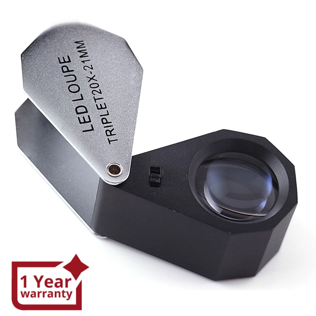 GEM-375 Scale Loupe Magnifier 10x Magnification LED and UV