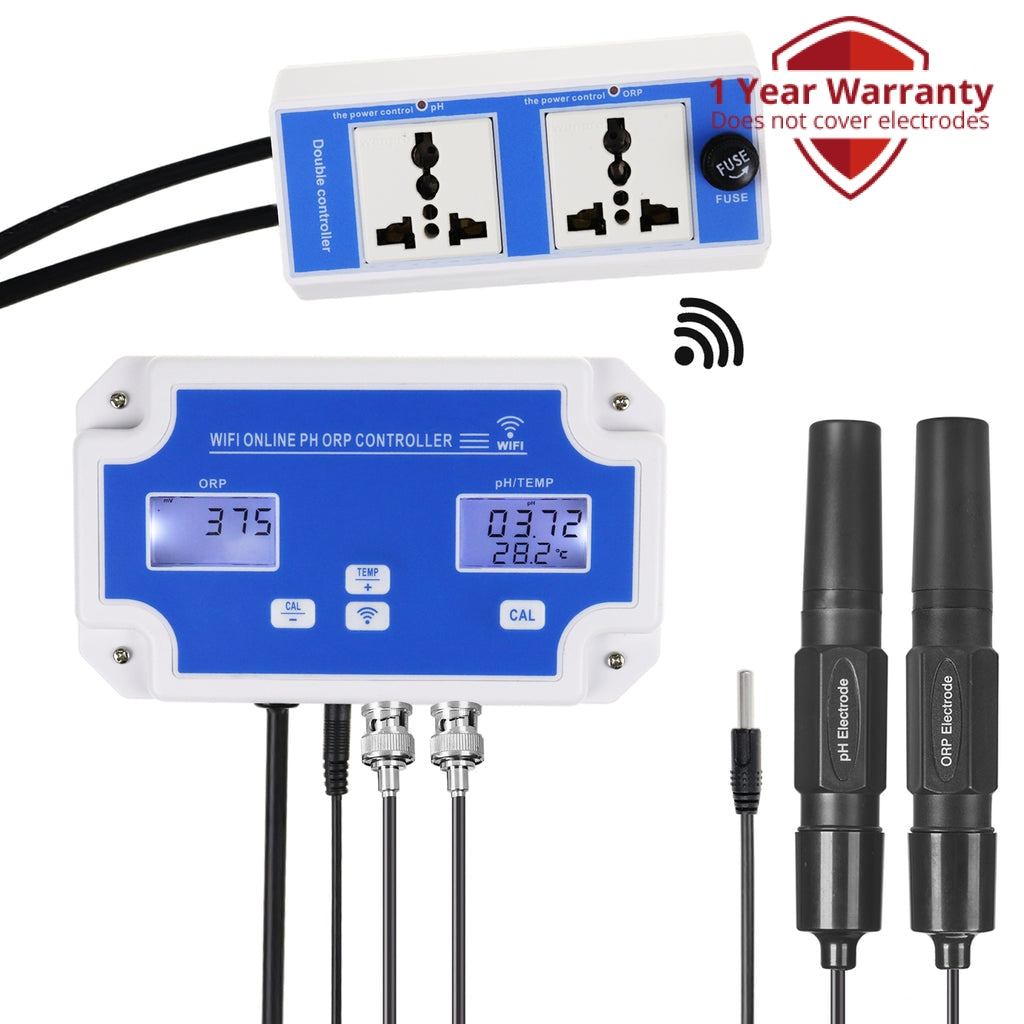 7 in 1 Digital Wifi Water Quality Tester PH/EC/TDS/ORP/CF/Humiity/Temp  Meter Water Analyzer Smart Monitor APP Control EU Plug