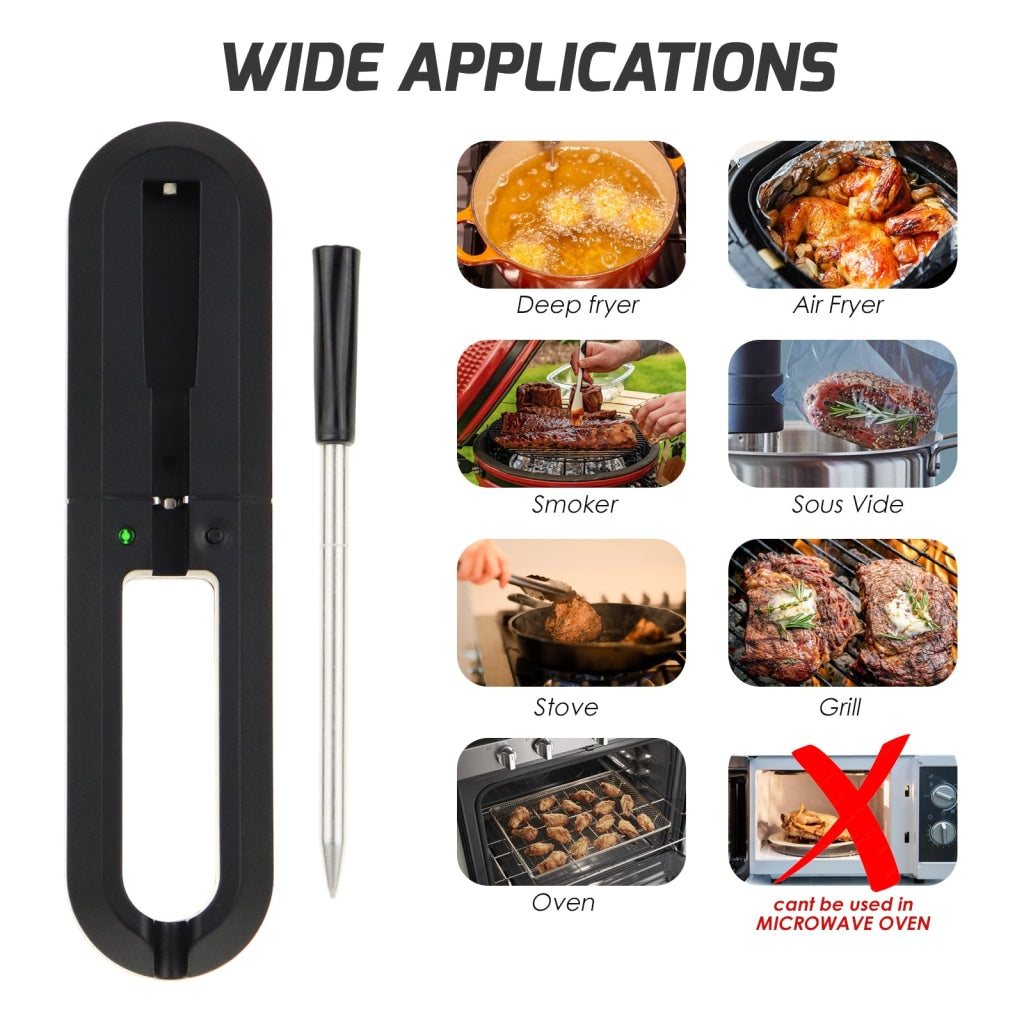 Wireless Digital Meat Thermometer with Probe and Meat Injector Remote Range  Cooking Food Waterproof Thermometer for Grilling BBQ - AliExpress