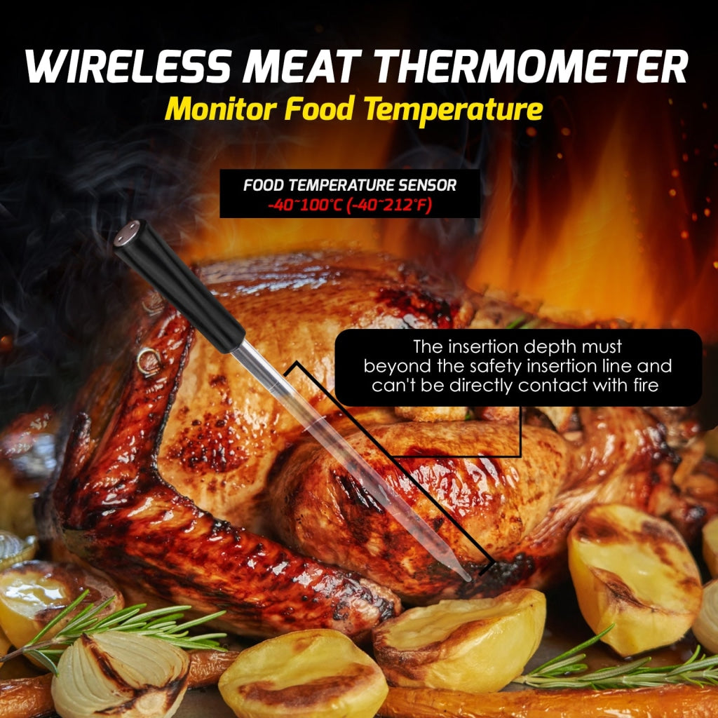 Digital Remote BBQ Thermometers Wireless Meat Thermometer with 4