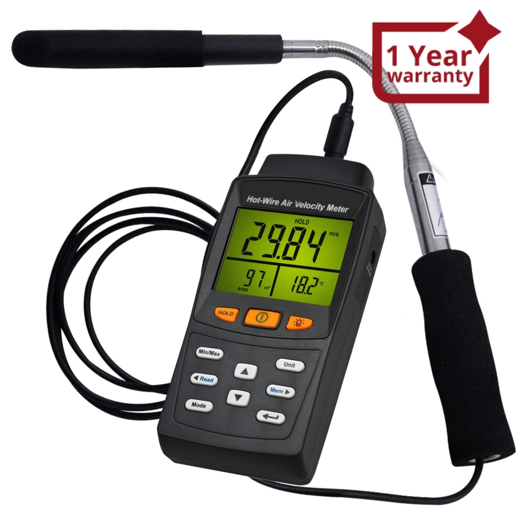 Multifunction Environment Meter: Digital Temperature, Humidity, Sound,  Light and Air Flow Meter