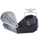 Gm20 20X Magnification 21Mm L Lens Jeweler Loupe Magnifier + 6 Led Light Jeweller Loupes