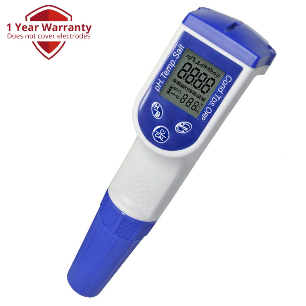 5 in 1 PH Temperature Conductivity TDS Salt Combo Pen Type Salinity Tester