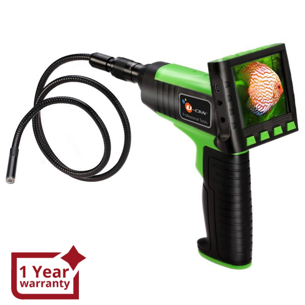 Video Inspection Camera/Borescope with 3.5 In. Screen and 9mm Probe