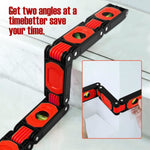 Agf-365 Multi-Function Foldable Level Angle Finder With 4 Bubble Levels 45°/90°/180° Ruler Magnets