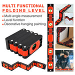 Agf-365 Multi-Function Foldable Level Angle Finder With 4 Bubble Levels 45°/90°/180° Ruler Magnets
