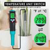 Waterproof Soil EC and Temperature Meter Digital Tester with ATC for Potted Plants Gardening Agriculture Farm