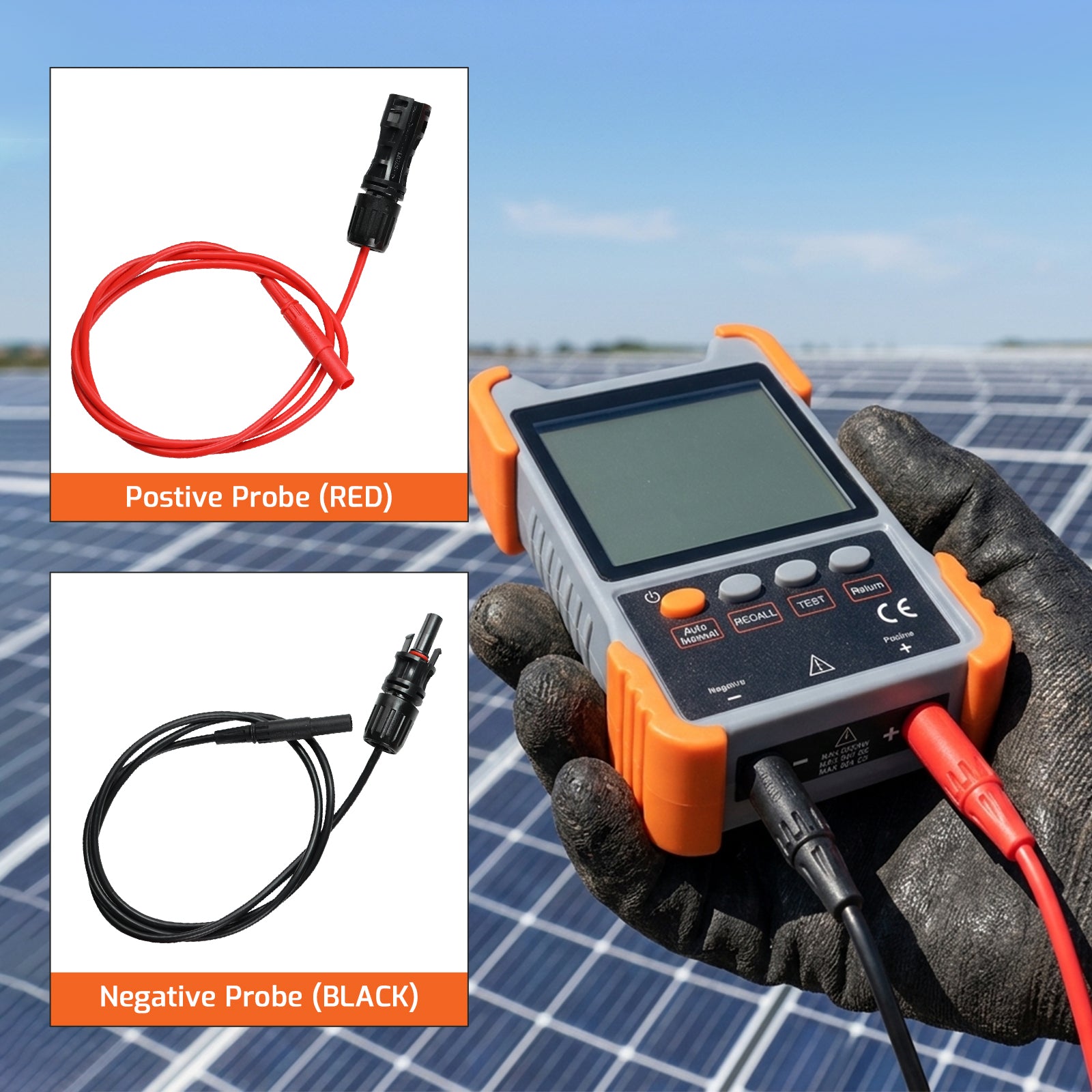 EMF-541 2000W Solar Panel Tester MPPT Photovoltaic Meter with Data Storage, Full Protection & Color Screen | Portable PV Panel Tester for Testing, Installation & Maintenance