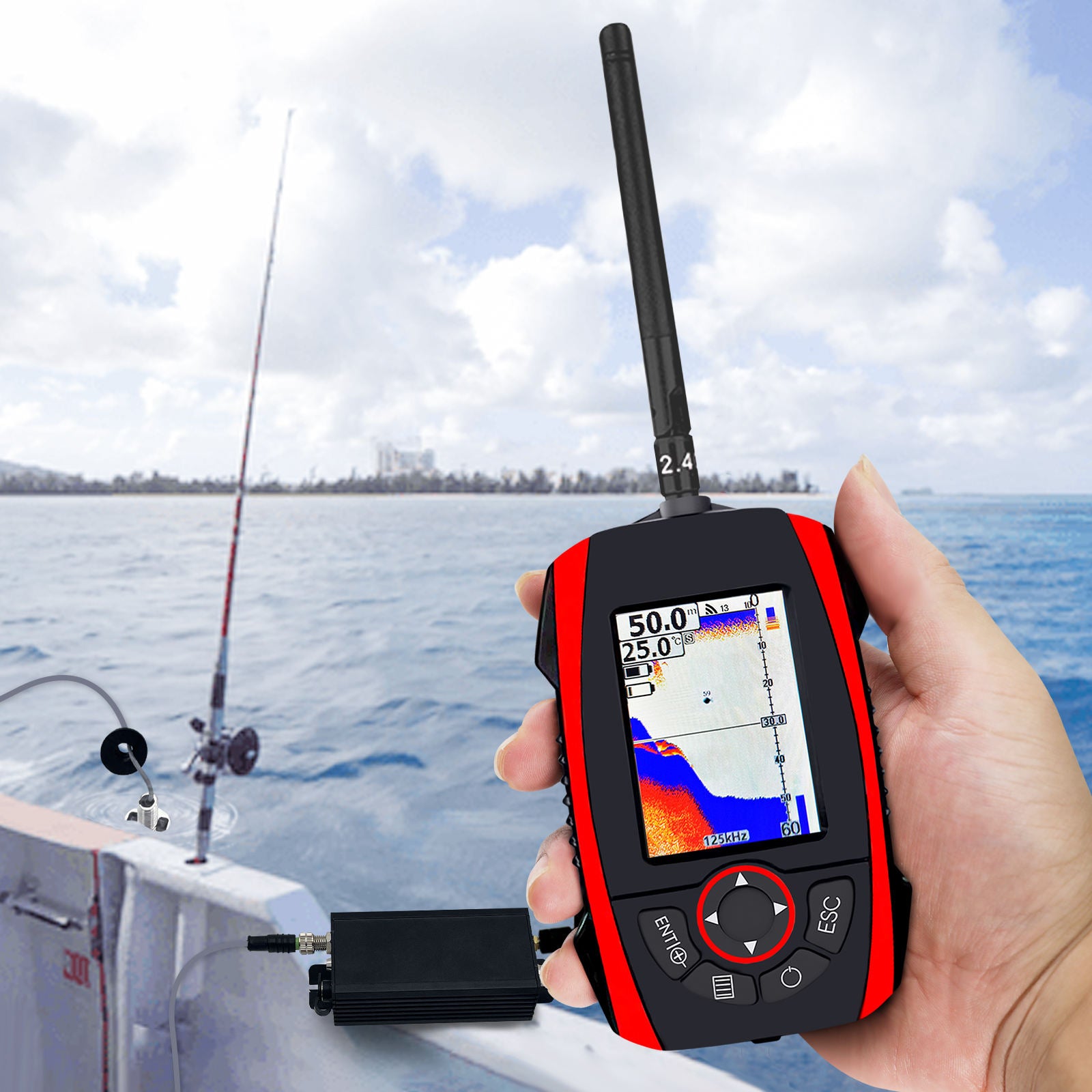 Professional 300m Long-Range Wireless Fish Finder, 3.5