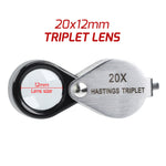 GEM-395 20x Magnification Mini Jewelry Loupe High-quality Hasting Loupe with Optical Glass Triplet Lens, Stainless Steel Body, and Foldaway Pocket Design – Ideal for Stamp & Coin Enthusiasts, Watch Repair, and Hobby Mechanics