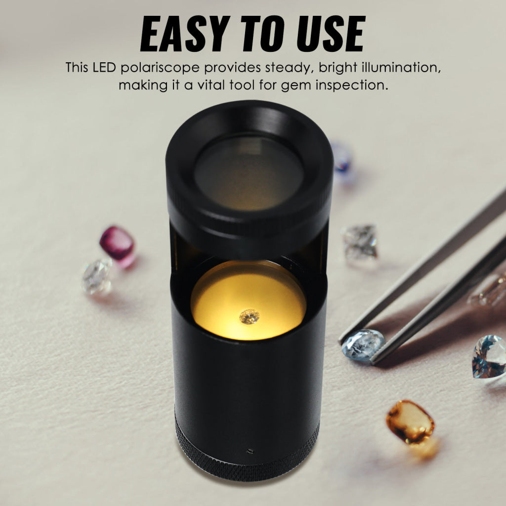 Gem-460 Portable 93Mm Length Led Gemstone Polariscope Dual Lens With 28Mm Diameter Built-In Light