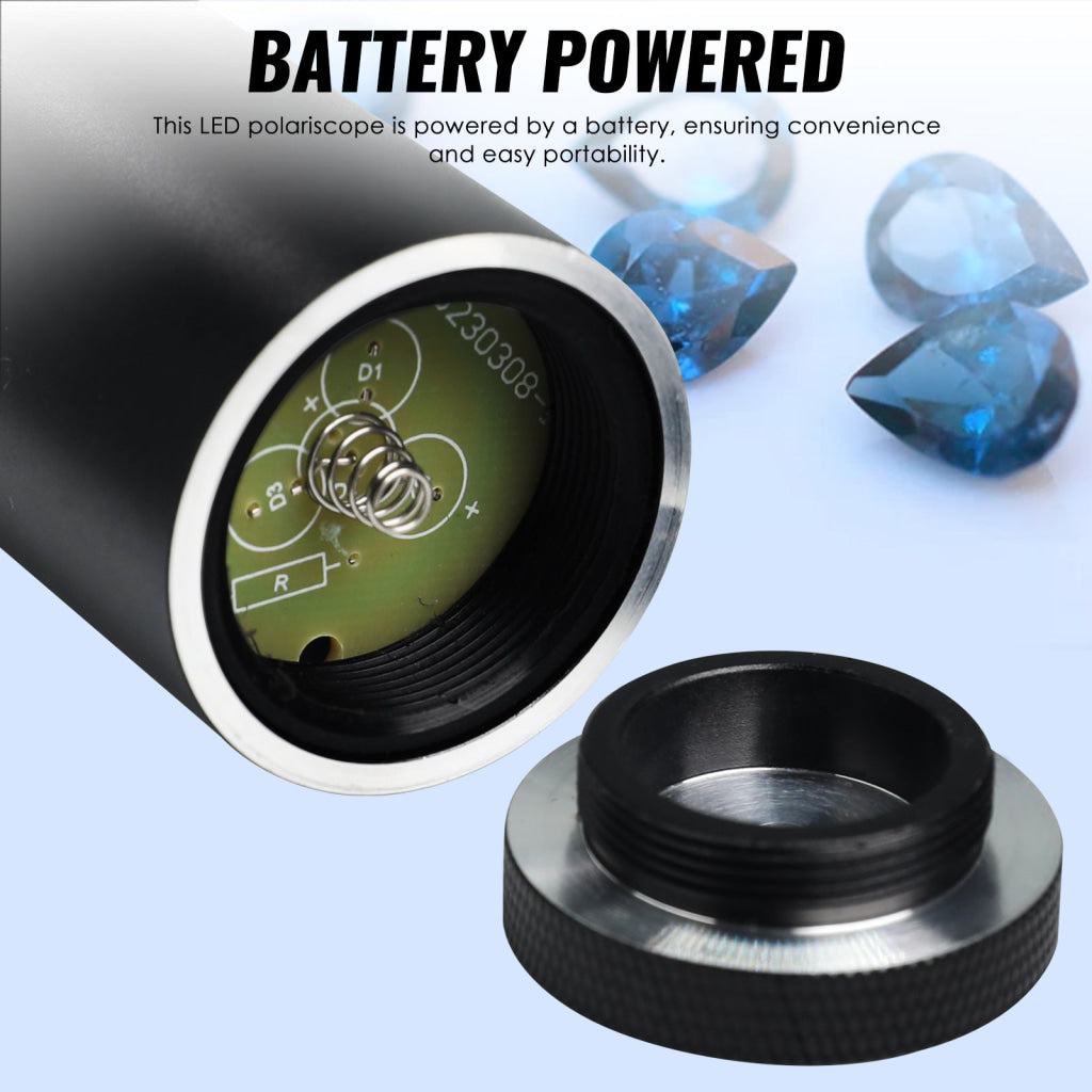 Gem-460 Portable 93Mm Length Led Gemstone Polariscope Dual Lens With 28Mm Diameter Built-In Light
