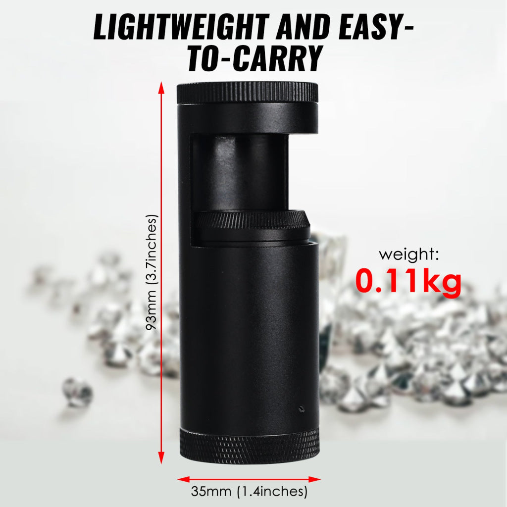 Gem-460 Portable 93Mm Length Led Gemstone Polariscope Dual Lens With 28Mm Diameter Built-In Light