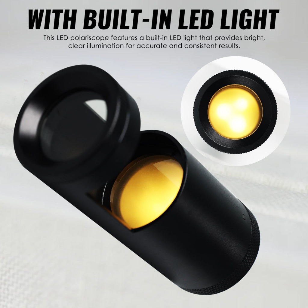 Gem-460 Portable 93Mm Length Led Gemstone Polariscope Dual Lens With 28Mm Diameter Built-In Light