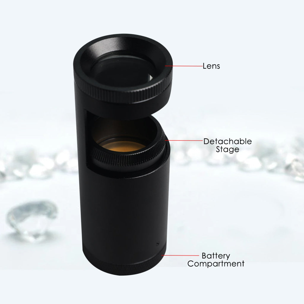 Gem-460 Portable 93Mm Length Led Gemstone Polariscope Dual Lens With 28Mm Diameter Built-In Light