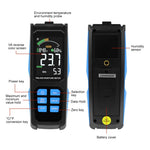 Htm-382 Non-Destructive Digital Moisture Meter Colored Lcd Screen Pinless Wood Tester For Drywall /