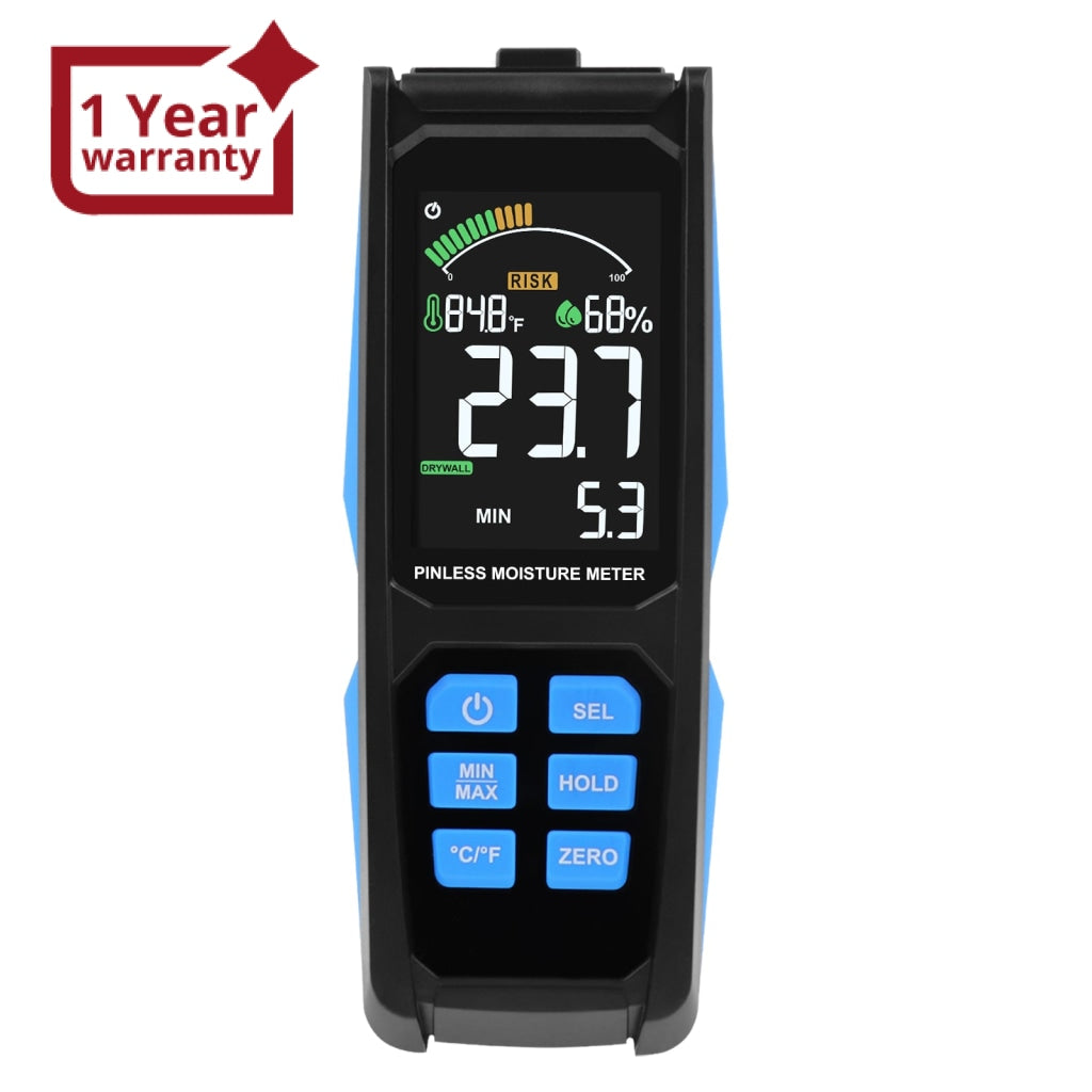 HTM-382 Pinless Moisture Meter (For Hardwood, Softwood, Drywall, Masonry, and Other Building Materials)