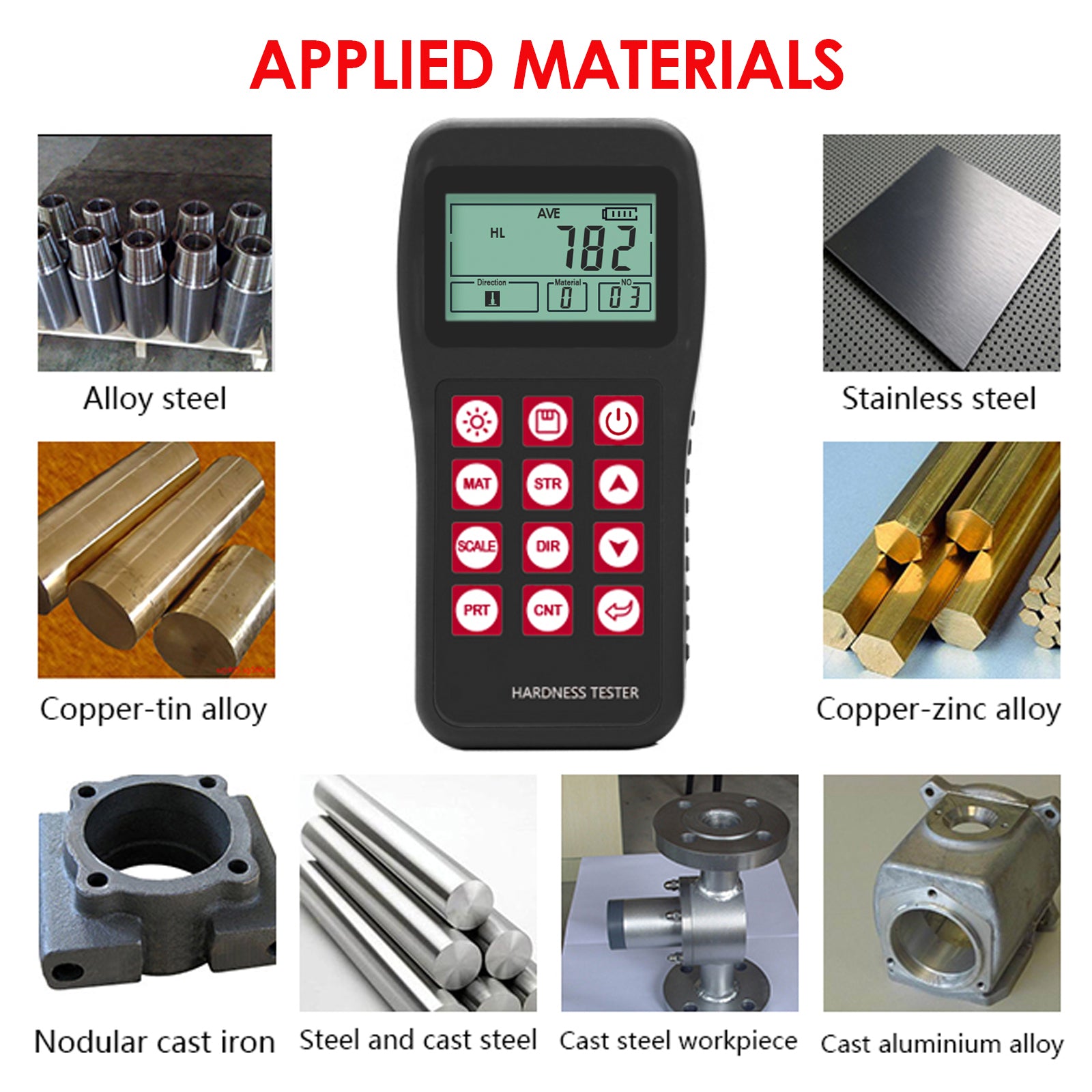 MH180 Mitech MH180 Portable Handheld  Leeb Hardness Tester Meter Gauge 170～960 HLD with 100 Group Data Memory LCD EL background light Support Micro printer
