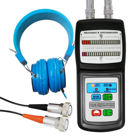 MS-120 Landtek Digital Mechanic's Engine Stethoscope with Headphone & 2 Separate Sensor Probe, Machine Faults Detector 10~10K Hz, Diagnostic Tool for Sound Noise Detection Automotive Automobile Car Set Kit
