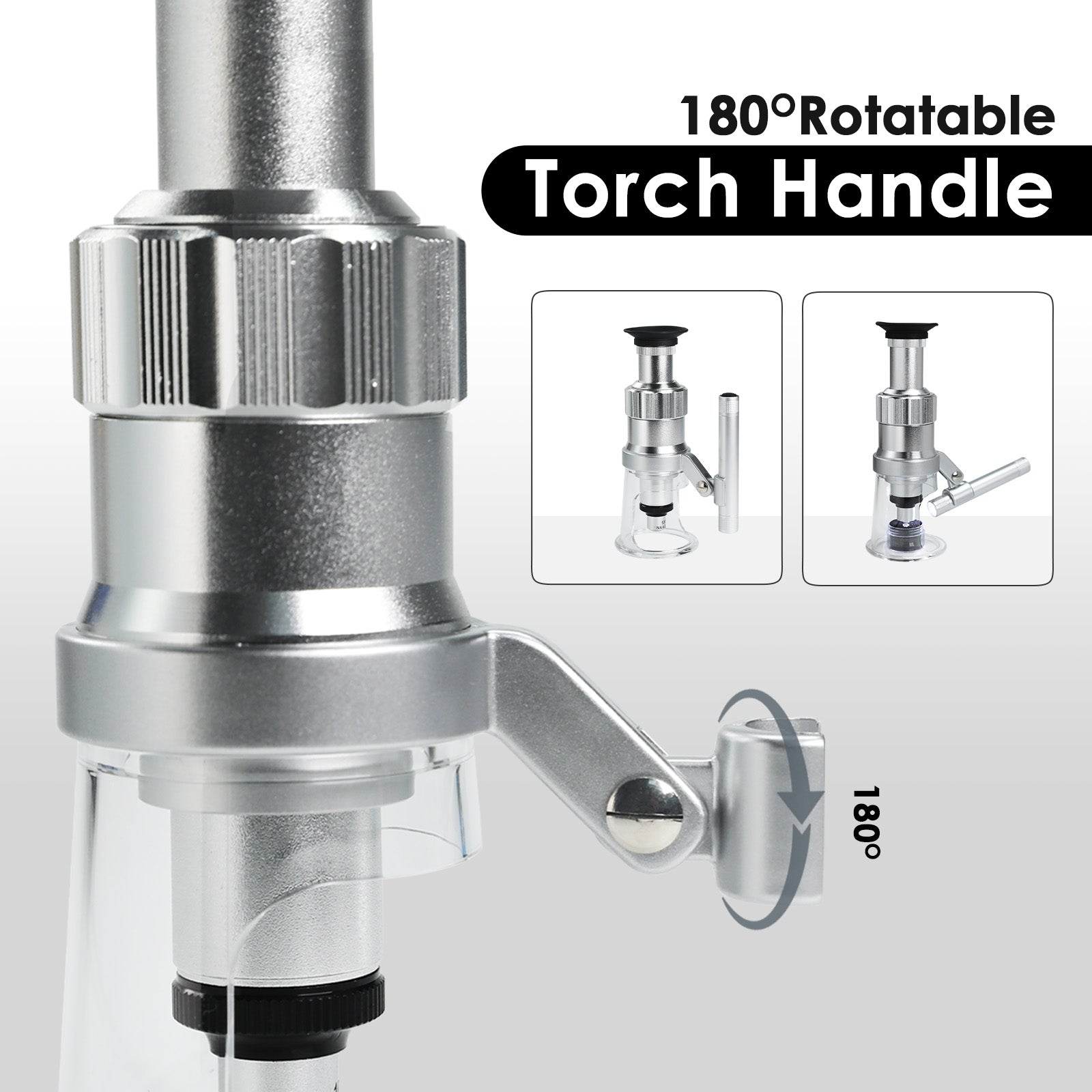 MSC-454 Magnification Microscope 100X LED Lightning Scale Loupe Compact Portable High Magnifying Glass Geology Metallurgy Research