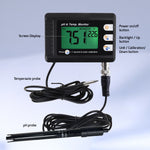 PHM-295 2-in-1 Combo pH & Temperature Meter Fish Tank Monitor Thermometer Replaceable BNC pH Electrode for Aquariums Hydroponics Aquaculture Laboratory
