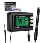PHM-295 2-in-1 Combo pH & Temperature Meter Fish Tank Monitor Thermometer Replaceable BNC pH Electrode for Aquariums Hydroponics Aquaculture Laboratory