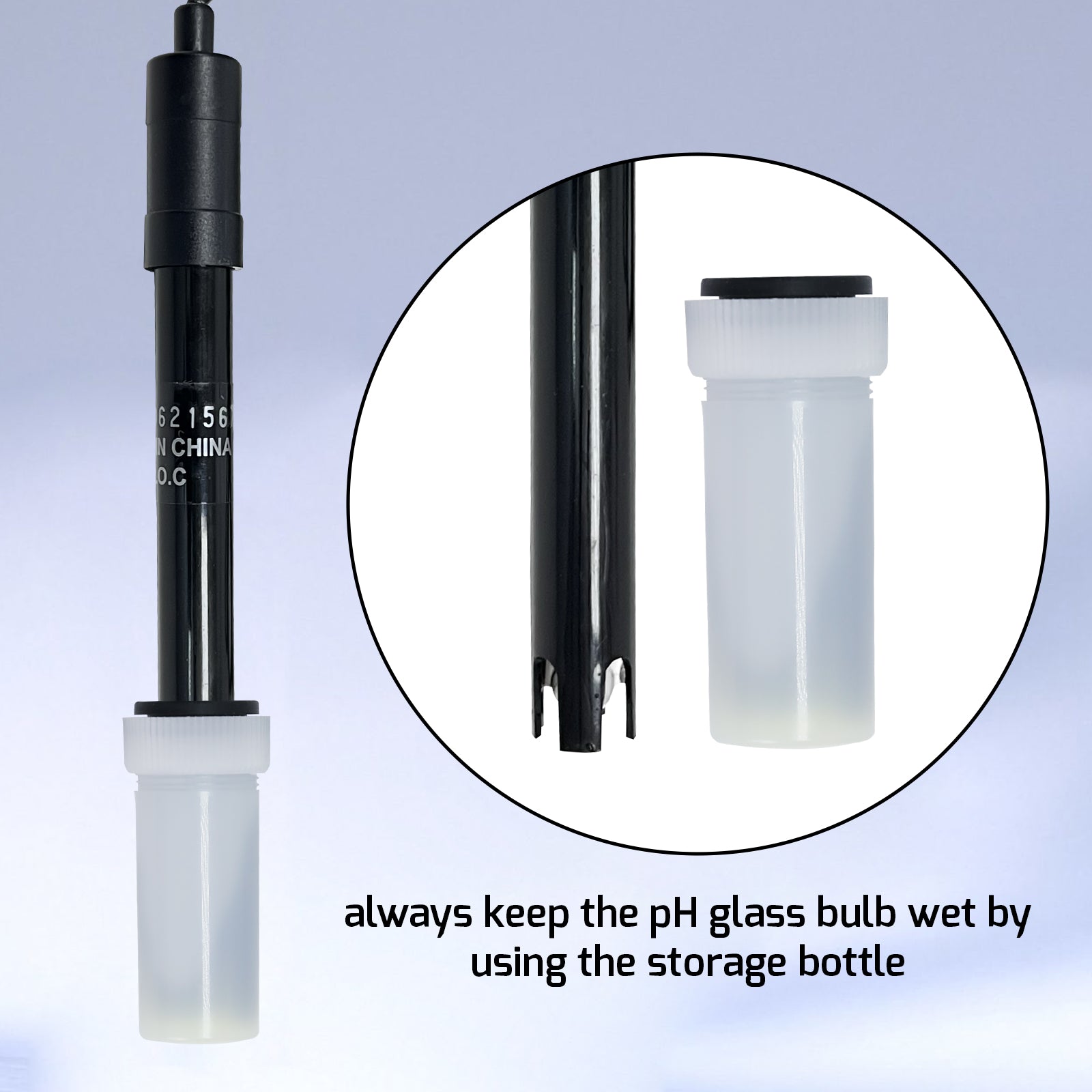 PH Electrode Probe With 300cm Cable & Calibration Powders - BNC Connector For Aquarium, Lab, Hydroponics