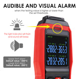 THE-373 K/J Datalogger Thermocouple Thermometer -200~1372°C (-328~2501°F),  4-Channel Display, Real-Time Data Logging, Audible and Visible Alarm, and ADJ Compensation