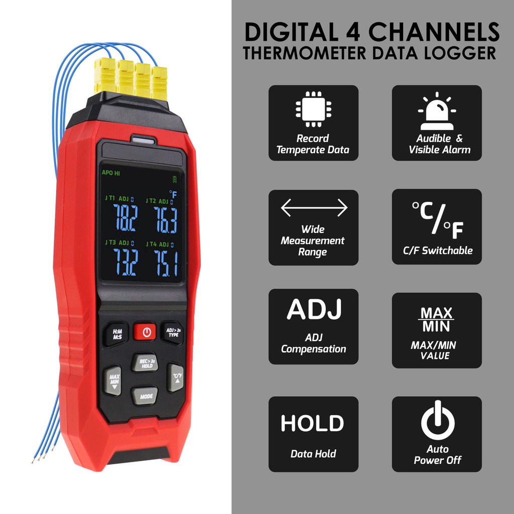 Digital Humidity & Temperature Meter ,w/ Type K Thermocouple Sensor – Gain  Express