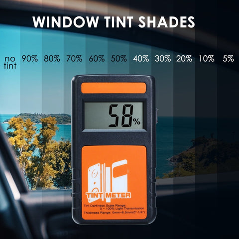 Window Tint Meter Law Enforcement Tint 100% VLT Visual Light Transmission  Tester Continuous Measurement Transmitter and Receiver for Car Vehicle