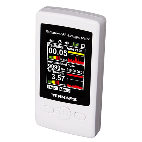 TM-95 Tenmars Geiger Counter Radiation RF Strength Meter Nuclear Measurement Dosimeter Dose Tester Colored Display Made in Taiwan