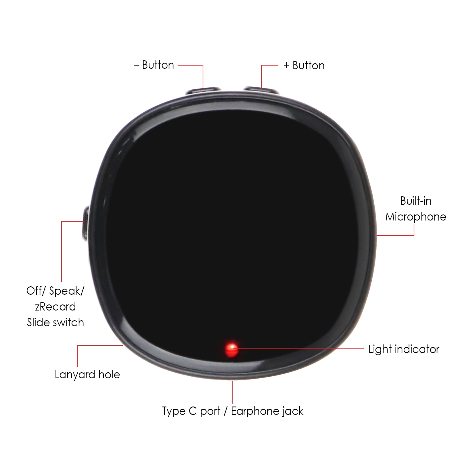 VAR-378 Magnetic Mini Voice Activated Recorder 64GB Recording Device with Speaker 192kbps Sound Quality Long-Lasting Battery for Car Lecture Interview Meeting Class