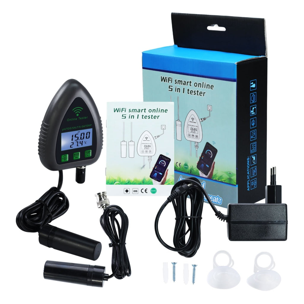 6 In 1 Water Quality Tester With Wireless Remote Monitoring For Ph