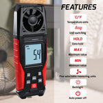 ANE-486 Digital Air Velocity Meter High Precision Anemometer 0.3~30.0m/s km/h ft/m mile/h knots Units with Air
