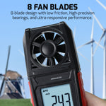 ANE-486 Digital Air Velocity Meter High Precision Anemometer 0.3~30.0m/s km/h ft/m mile/h knots Units with Air