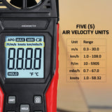 ANE-486 Digital Air Velocity Meter High Precision Anemometer 0.3~30.0m/s km/h ft/m mile/h knots Units with Air