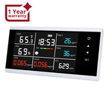 AQM-410 Portable 8-in-1 Indoor Air Quality Monitor CO2/TVOC/HCHO/AQI/PM2.5/PM10/Temp/RH with Time Clock Display in