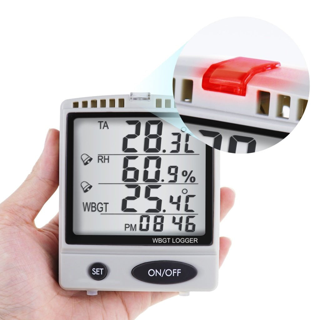 AZ87797 AZ87797 WBGT SD Card Datalogger Temperature Humidity Meter Desktop / Wallmount Logger with 8GB SDHC Card LED Audible Alarm Real time Logging - Gain Express