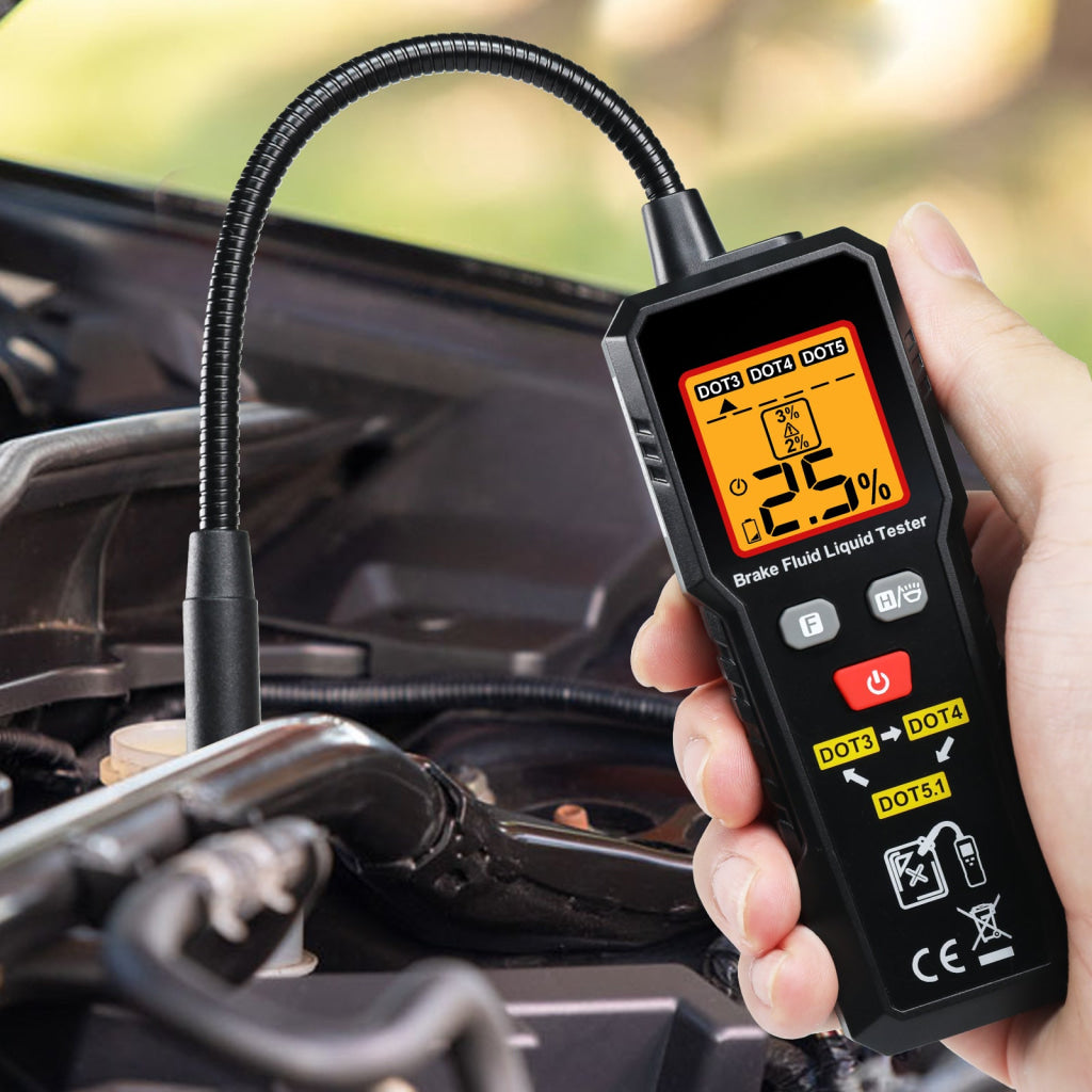 BFT-505 Brake Fluid Tester 0~4% Range Digital Brake Oil Detector for DOT3 DOT4 DOT5.1 Color Backlight & Buzzer Alarm