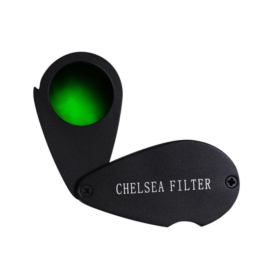 CLMG 7301 Chelsea Filter Mini Gemstone Tool 21mm Lens Diameter with Glass Filter Foldable Design Heavy Duty Black GEM