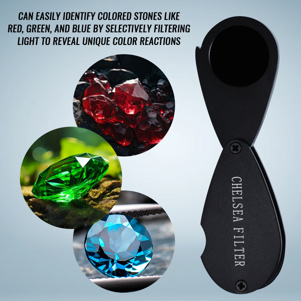 CLMG 7301 Chelsea Filter Mini Gemstone Tool 21mm Lens Diameter with Glass Filter Foldable Design Heavy Duty GEM