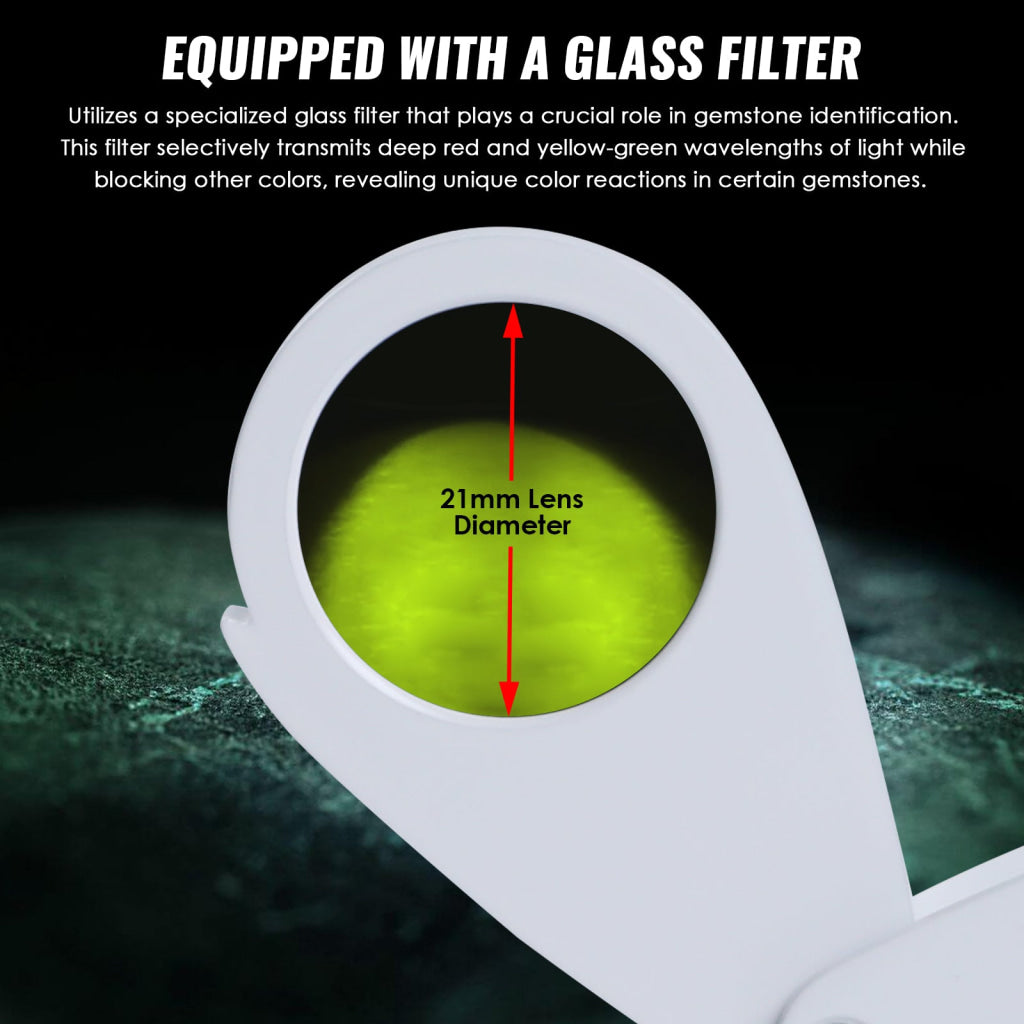CLMG 7301 Chelsea Filter Mini Gemstone Tool 21mm Lens Diameter with Glass Filter Foldable Design Heavy Duty GEM
