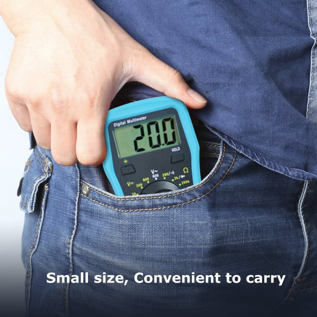 E04 - 008 E04 - 008 Digital Multimeter w/ Test Leads, Overload Protection, DC AC Voltage Resistance Diode Measure DMM Multi Meter Tester 1999 Readings, Backlight - Gain Express