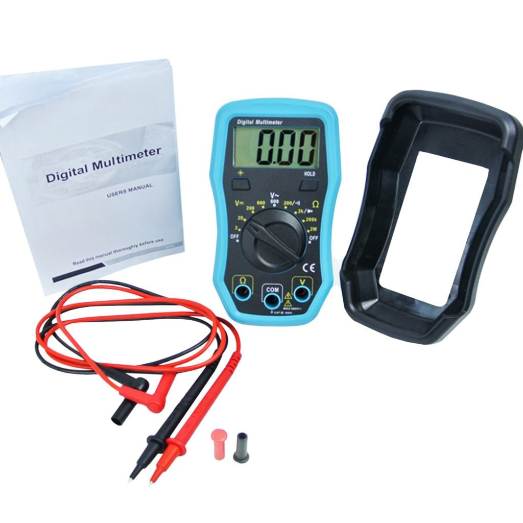 E04 - 008 E04 - 008 Digital Multimeter w/ Test Leads, Overload Protection, DC AC Voltage Resistance Diode Measure DMM Multi Meter Tester 1999 Readings, Backlight - Gain Express