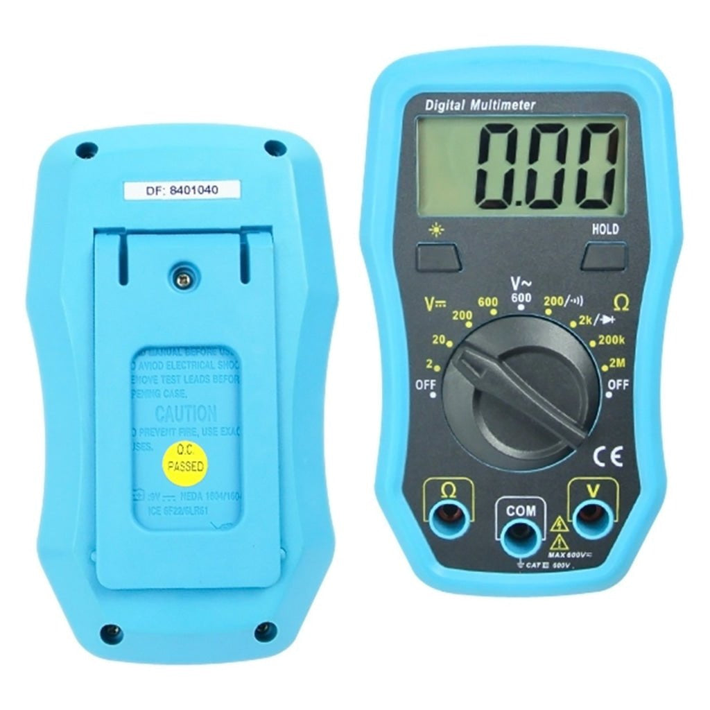 E04 - 008 E04 - 008 Digital Multimeter w/ Test Leads, Overload Protection, DC AC Voltage Resistance Diode Measure DMM Multi Meter Tester 1999 Readings, Backlight - Gain Express